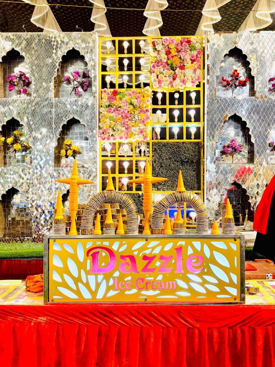 Gold leaf Dazzle counter with cone towers